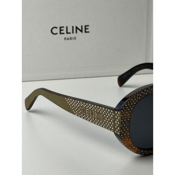 NEW Celine CL4240IS Brown Crystal Embellished Sunglasses $1050 - Picture 8 of 14
